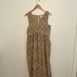 Mirth Beige Patterned Sleeveless Dress